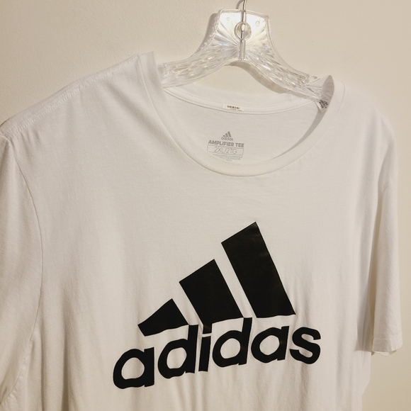 Adidas | Men's White Essential Amplifier Tee With Black Logo (Size 2XL) - Picture 3 of 11